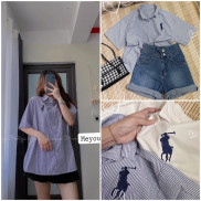 [SIEU SALE] Sơ mi thêu ngựa cộc tay Unisex dáng thụng (kèm ảnh thật)